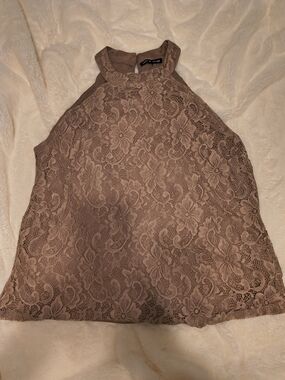 Cable & Gauge Mauve Lace Halter Camisole
